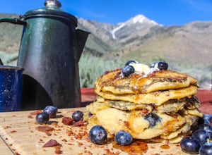 How to Make Blueberry Bacon Pancakes while Camping