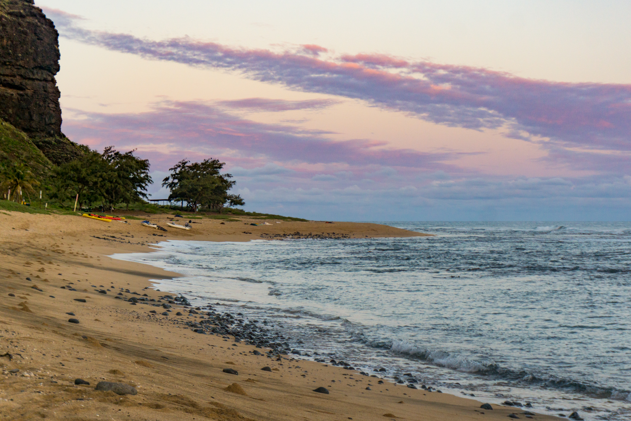 Kayak Camp on Miloli'i Beach