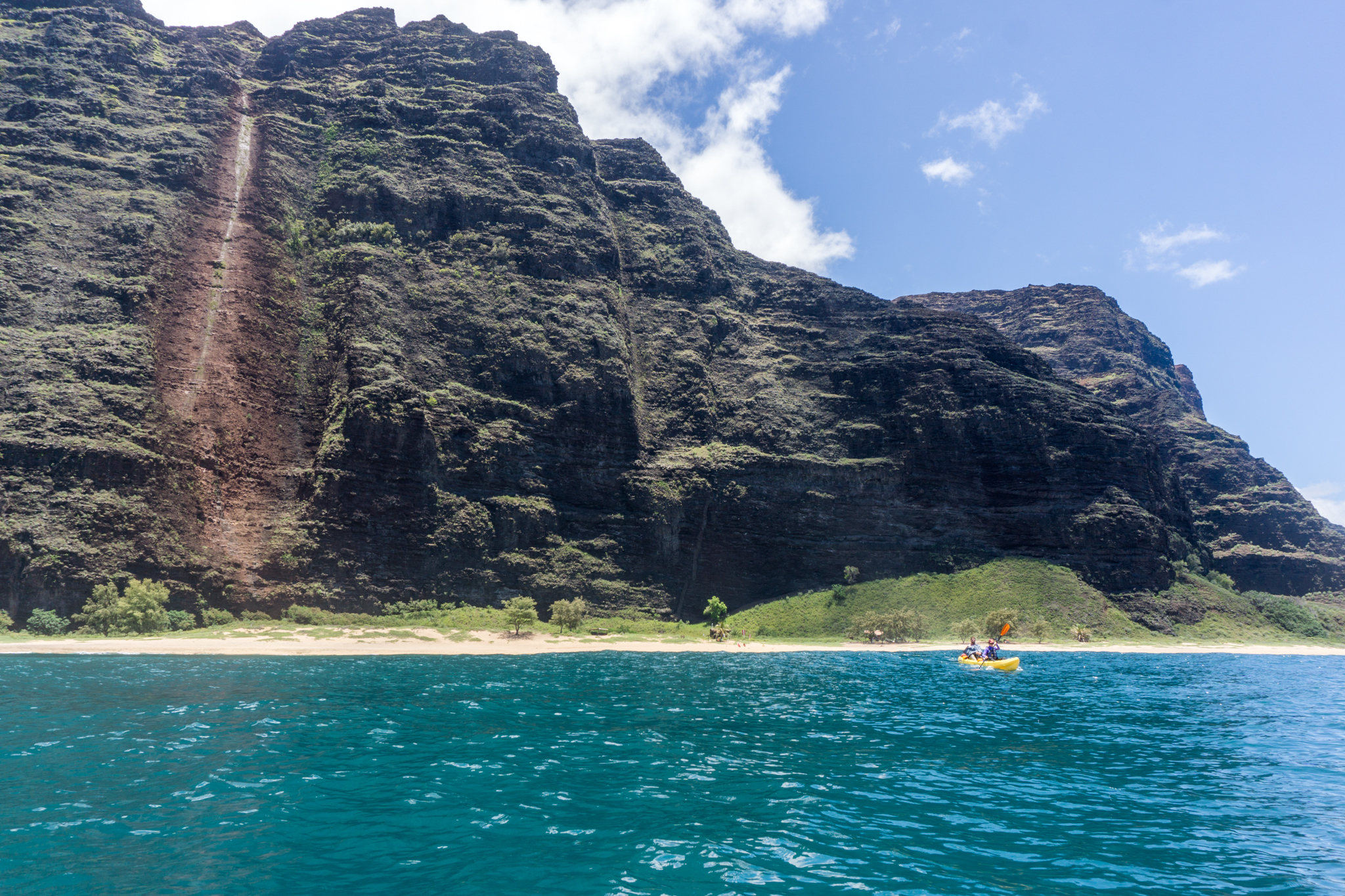 Kayak Camp on Miloli'i Beach