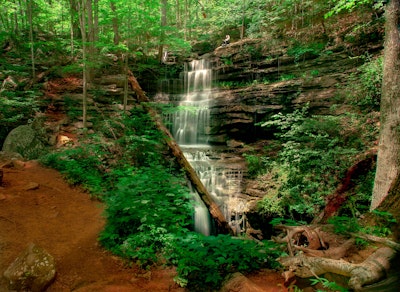 Hike to Bridal Veil Falls in Sewanee, TN, Bridal Veil Falls Trail