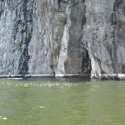 Deep Water Solo at The Palisades on Lake Champlain