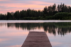 Camp out at Manzanita Lake Cabins in Lassen Volcanic NP