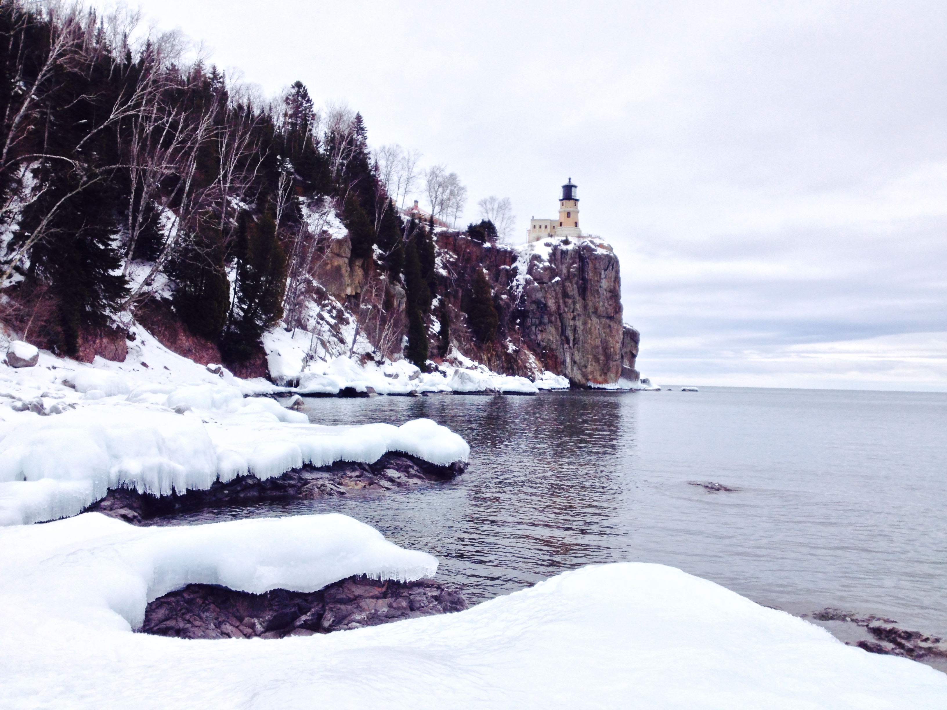 Snowshoe to Corundum Point at Split Rock Lighthouse State Park , Two
