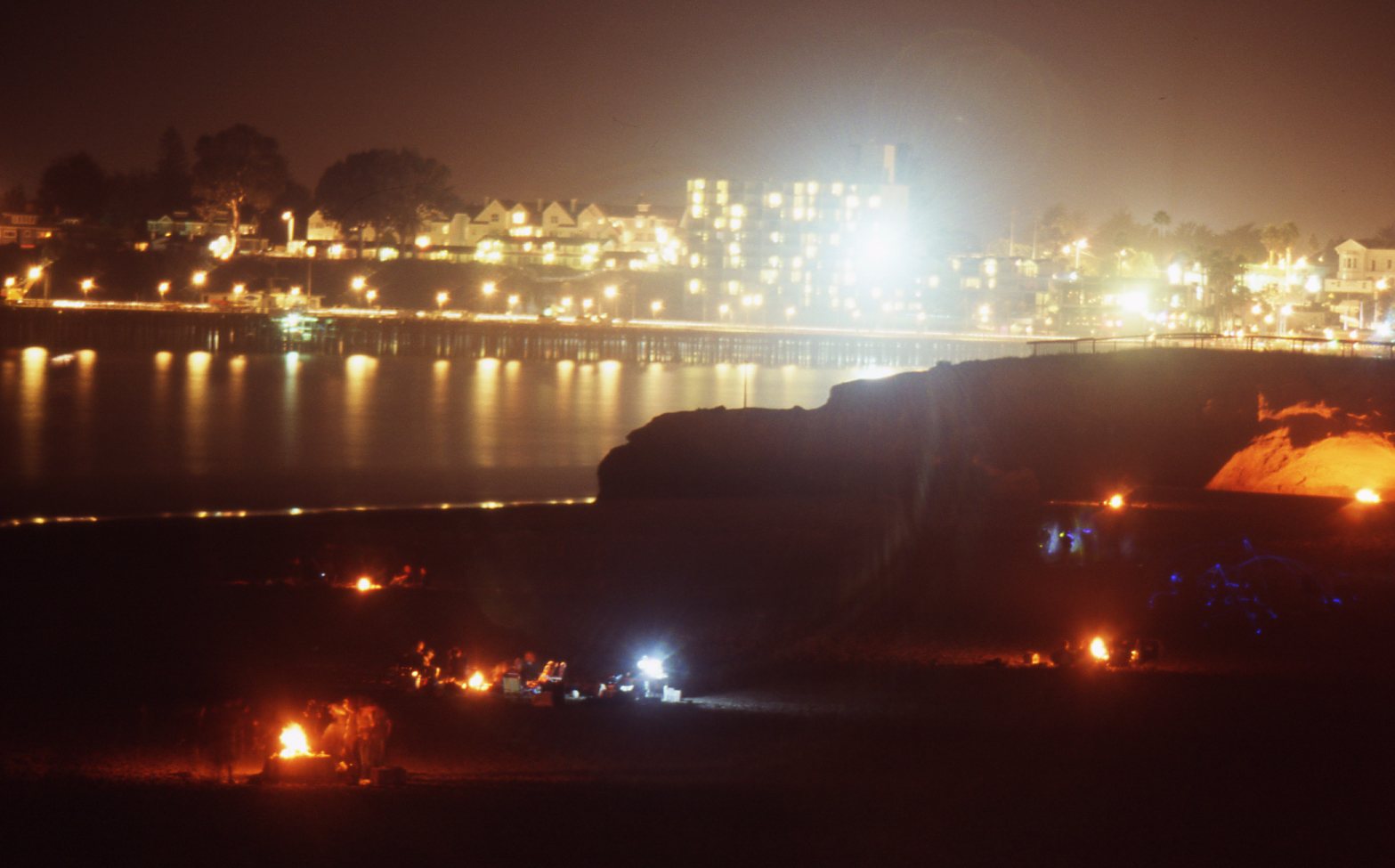 Bonfire at Seabright State Beach, Santa Cruz, California