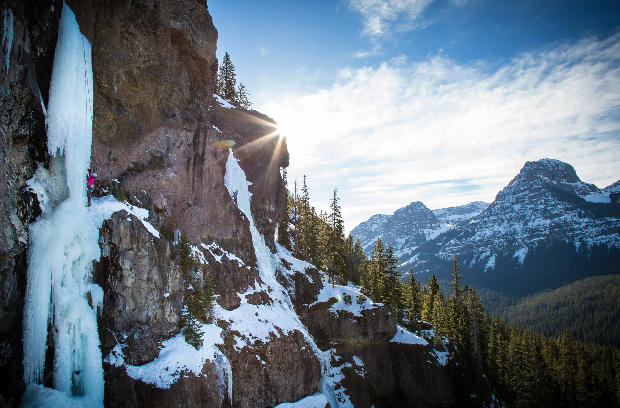Ice Climb in Hyalite Canyon, Livingston, Montana