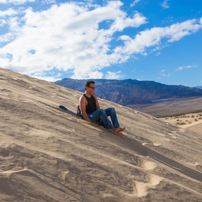 Sandboarding the Mesquite Sand Dunes