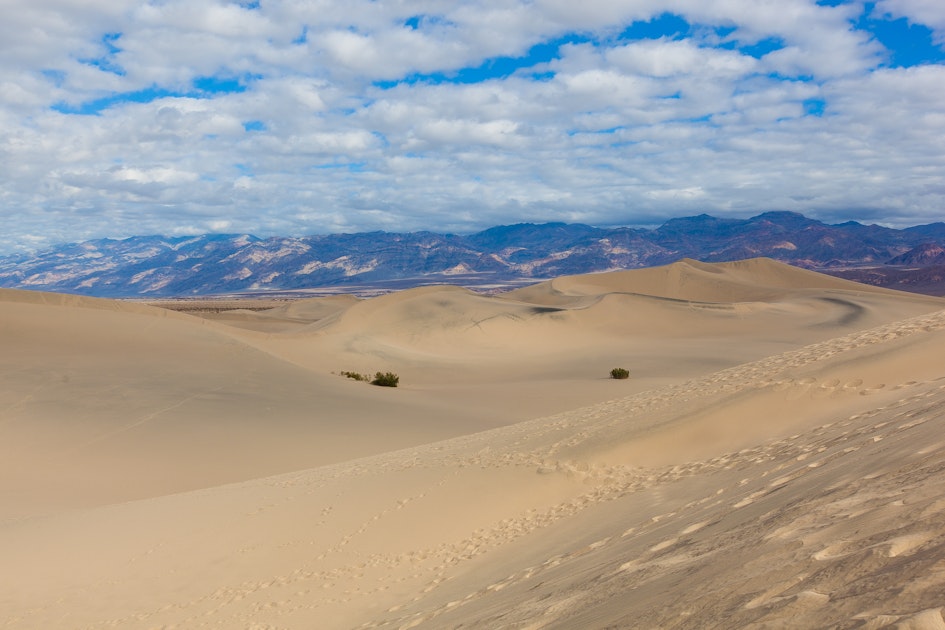 Sandboarding the Mesquite Sand Dunes, Death Valley, California