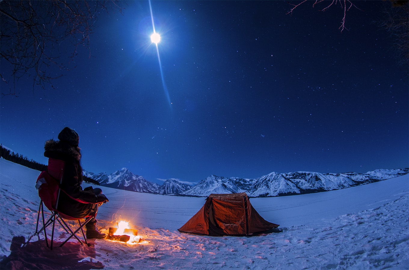 Winter Camp At Colter Bay Campground Moran Wyoming