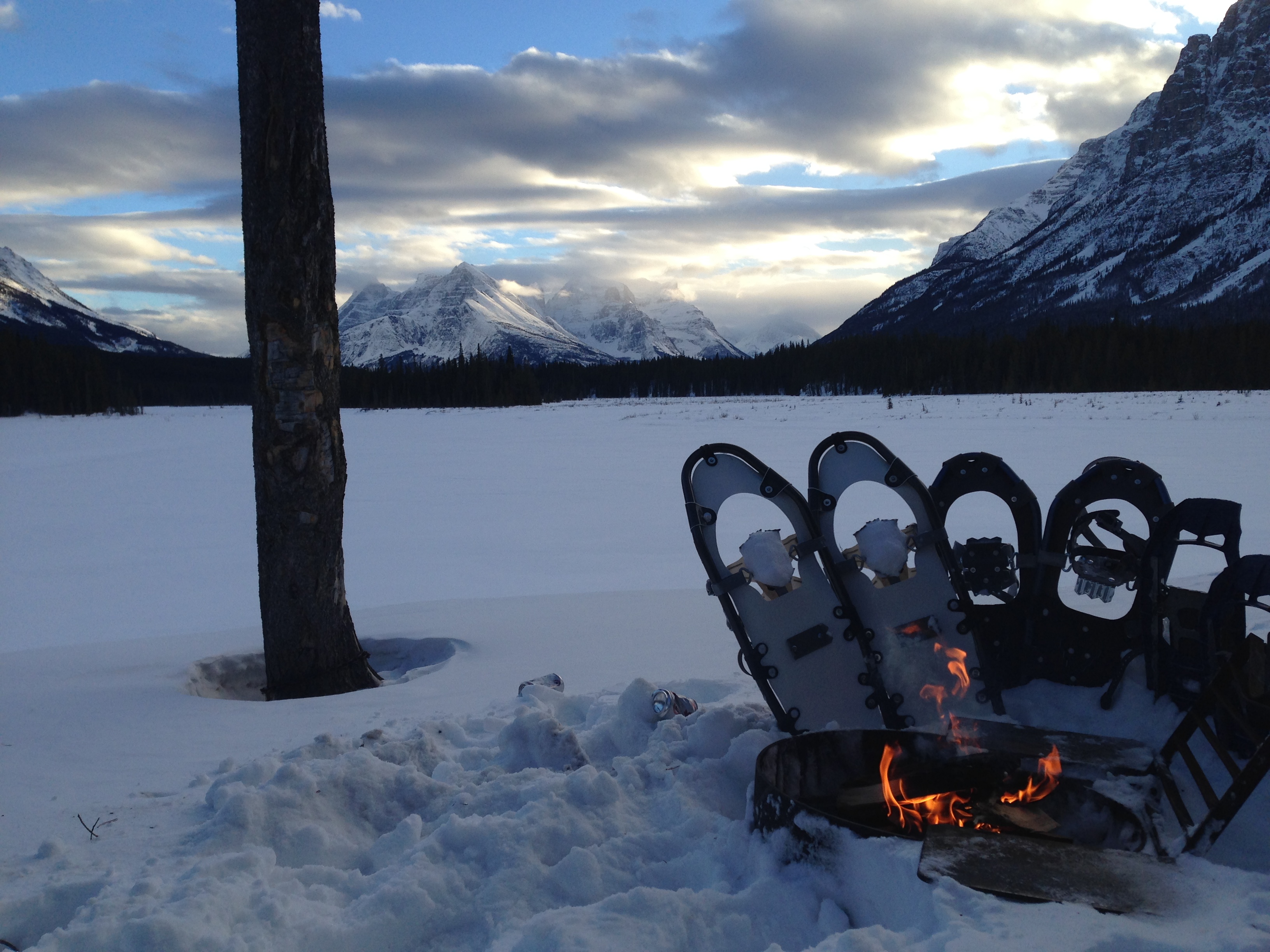 Snowshoe to Big Bend Campground, Jasper, Alberta