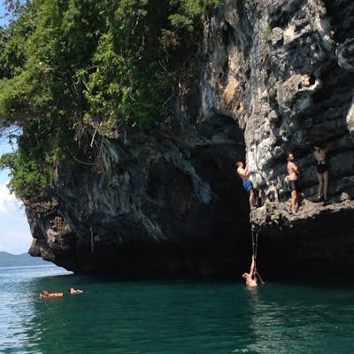 Deep Water Soloing in Railay, Thailand