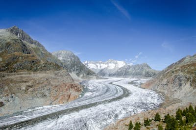 Hiking Along The Great Aletsch Glacier