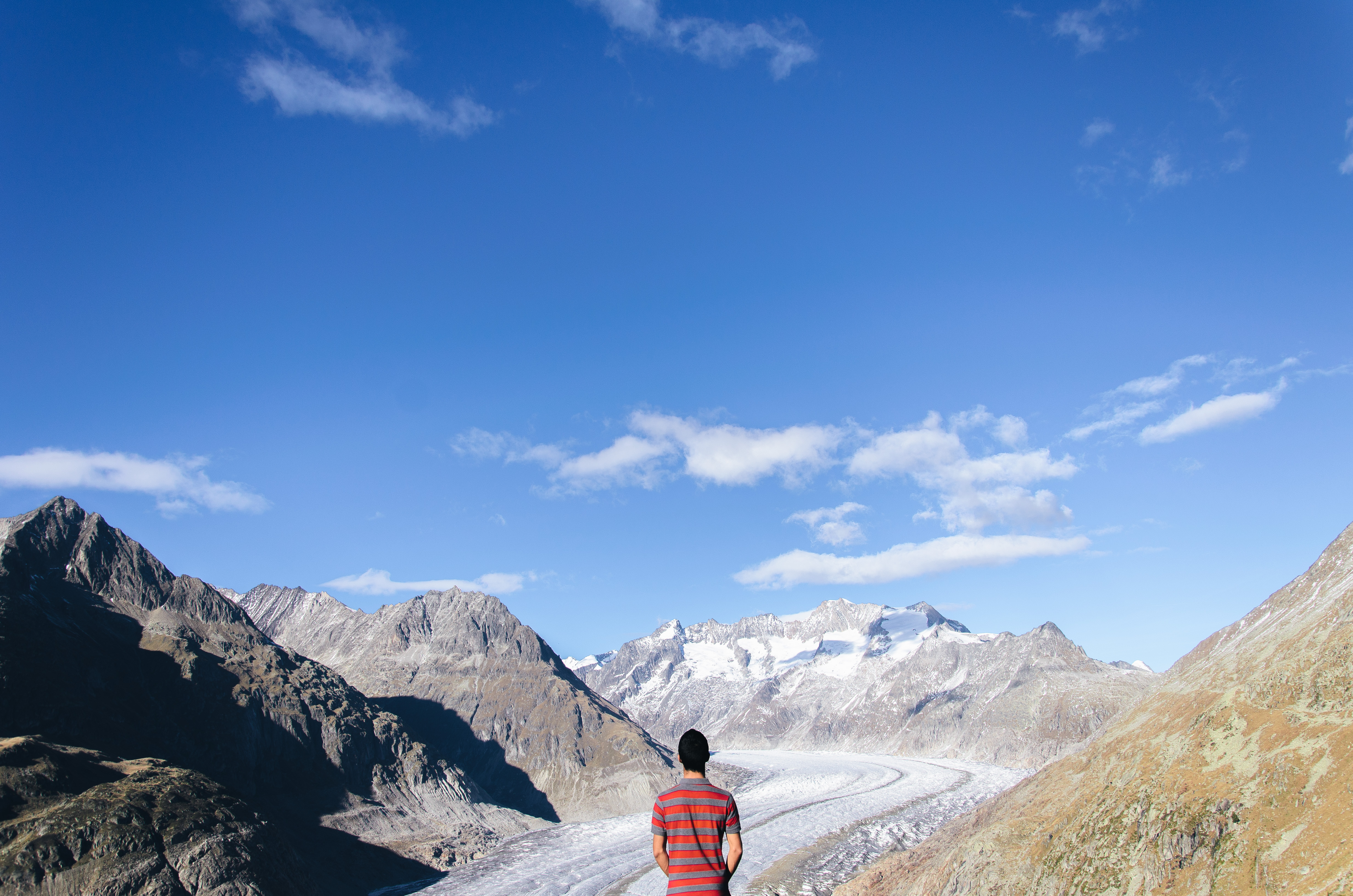 Hiking Along The Great Aletsch Glacier