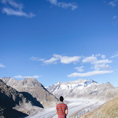 Hiking Along The Great Aletsch Glacier