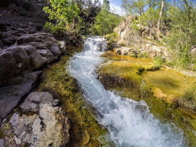 Cliff Jump At Fossil Creek Falls, Fossil Creek Waterfall Trailhead