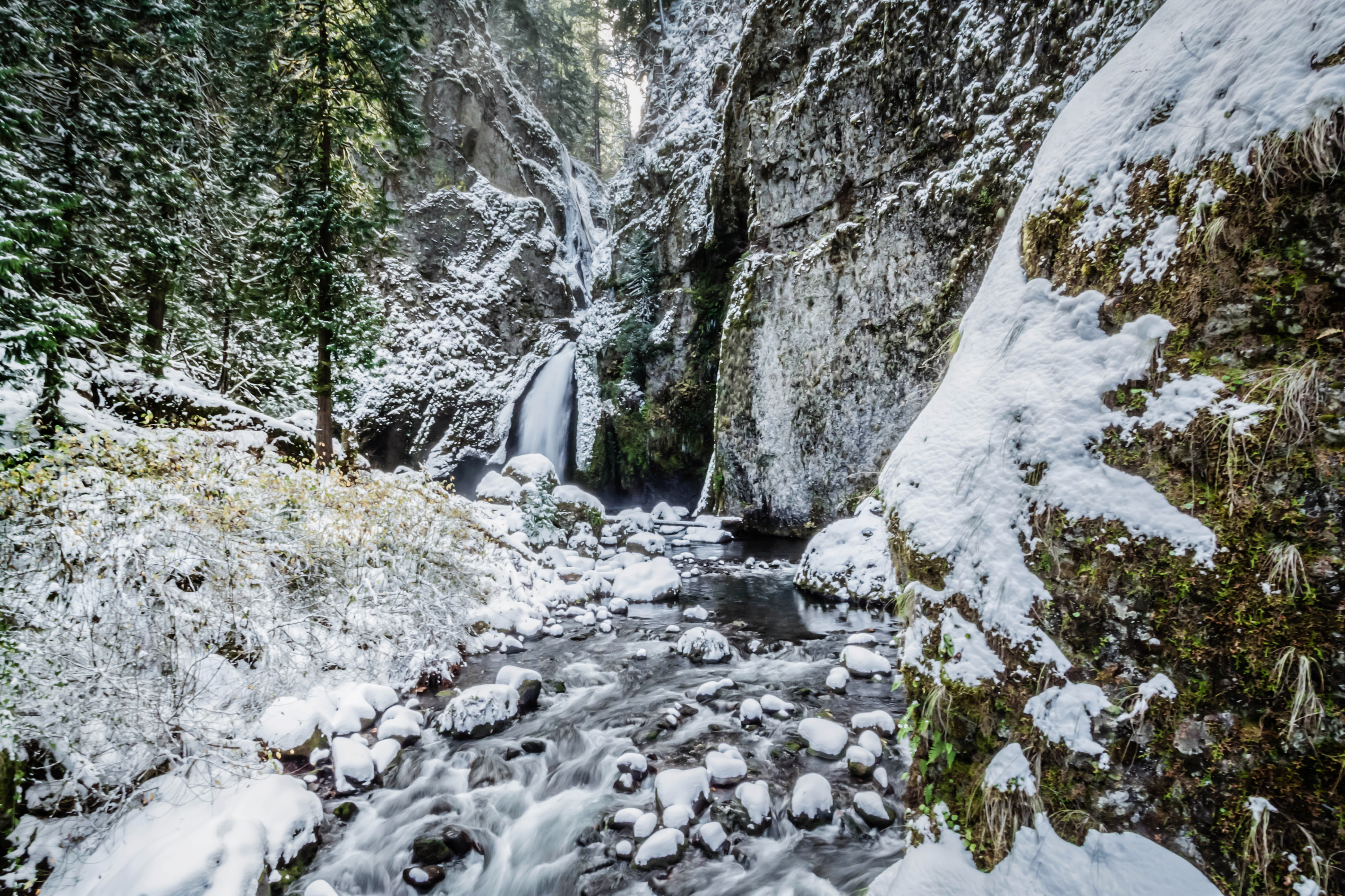 Snow Hike to Wahclella Falls