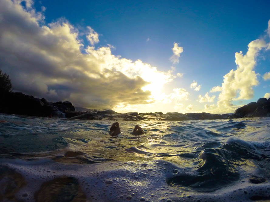Soaking in Queen's Bath, Queen's Bath