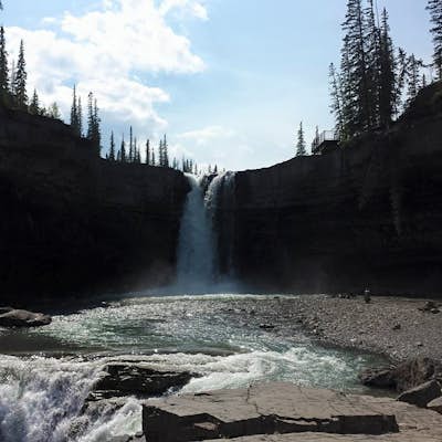 Playing in waterfalls at Crescent Falls