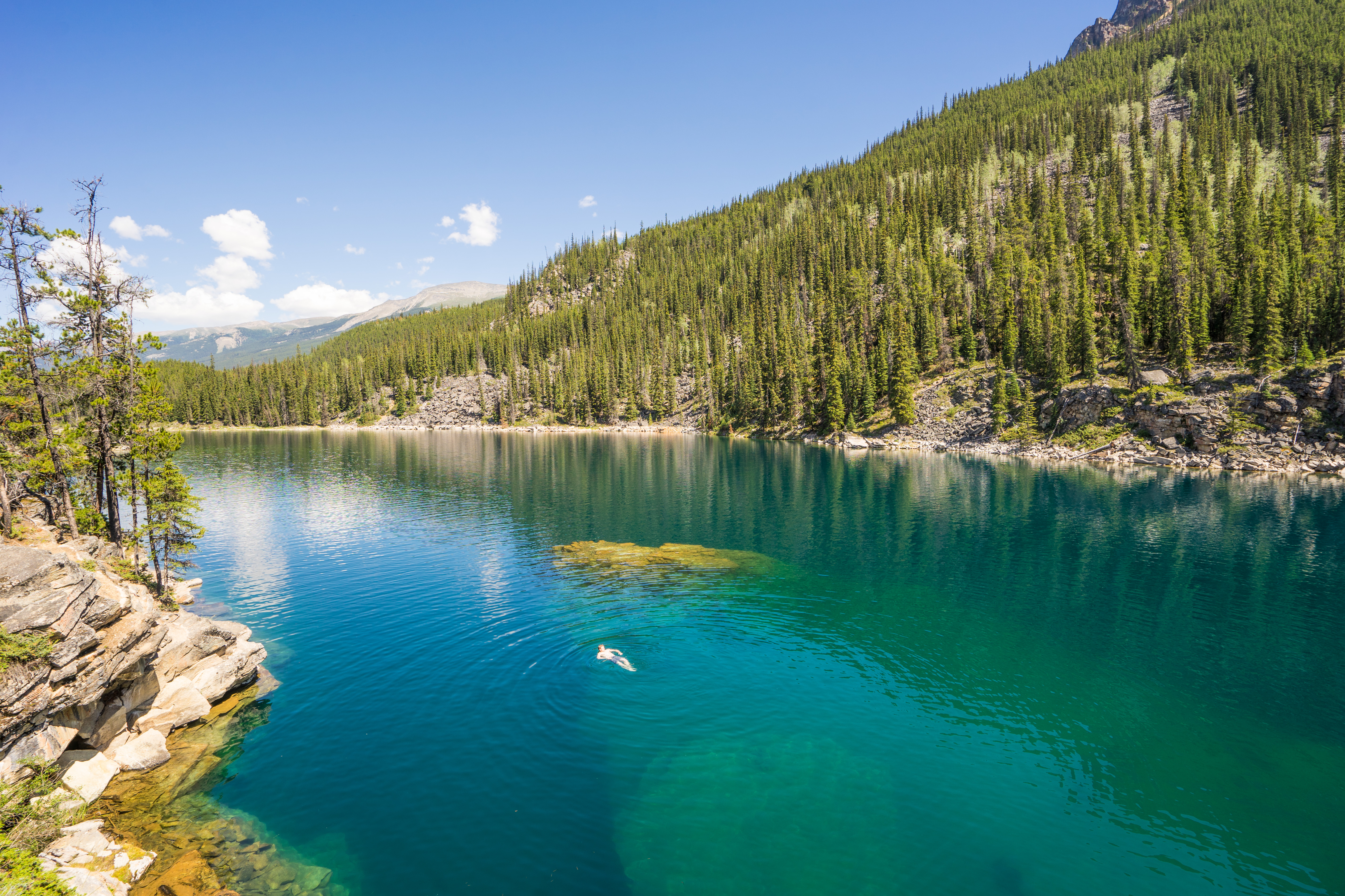 Swim At Jasper National Park S Horseshoe Lake Jasper Alberta