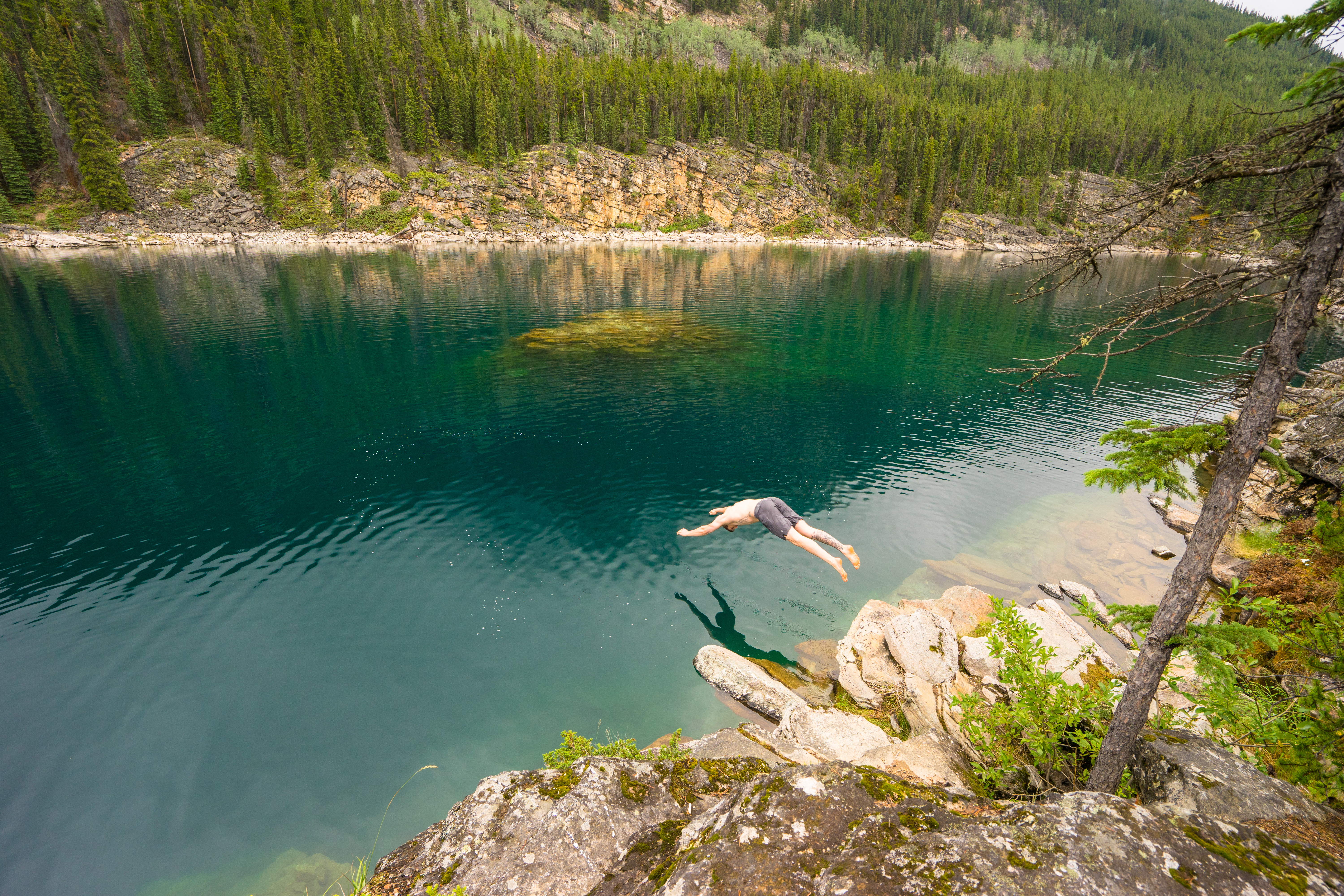 Swim at Jasper National Park's Horseshoe Lake