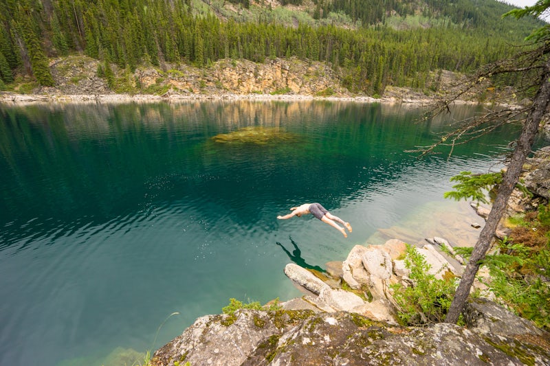 Photo of Swim at Jasper National Park's Horseshoe Lake