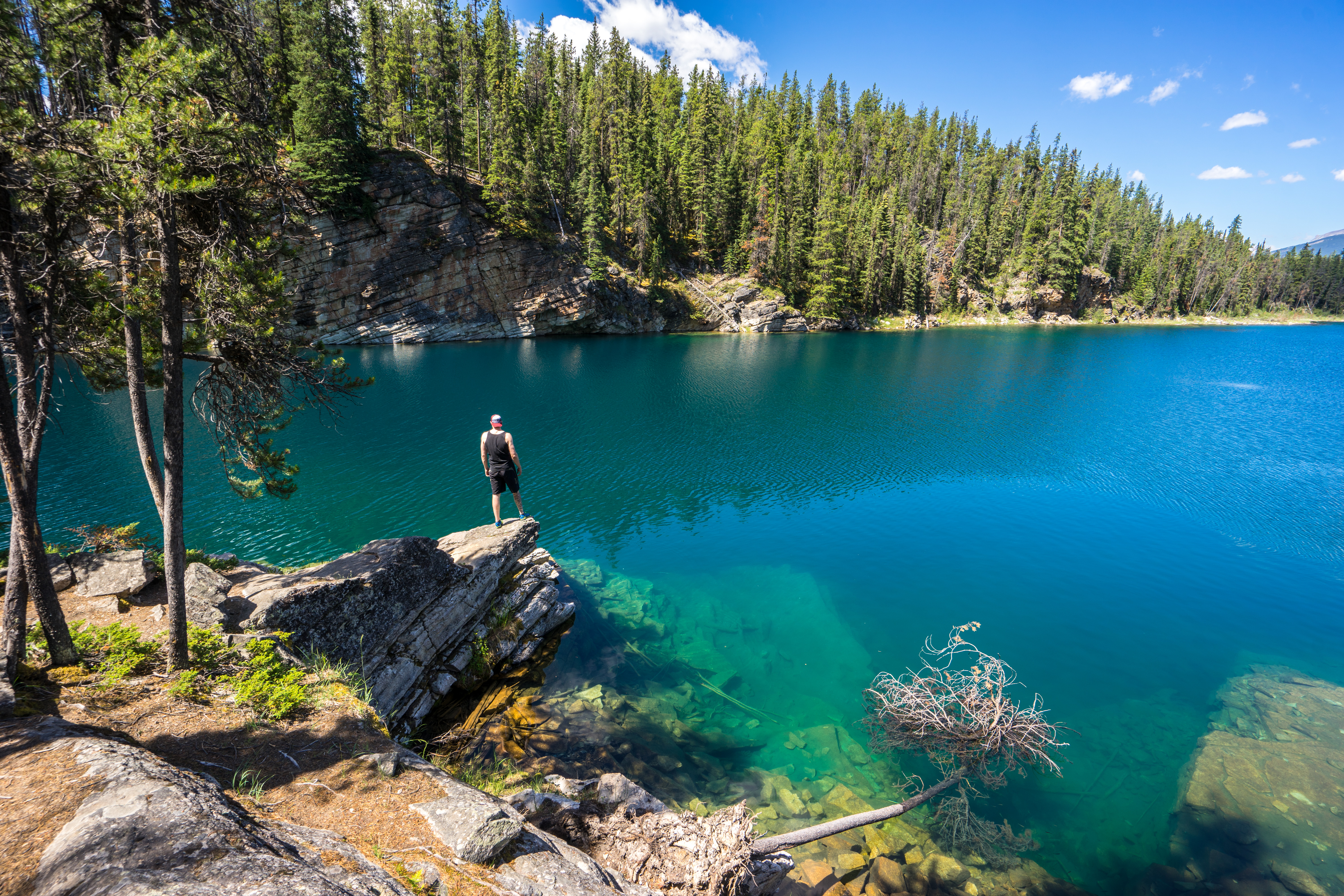 Swim at Jasper National Park's Horseshoe Lake