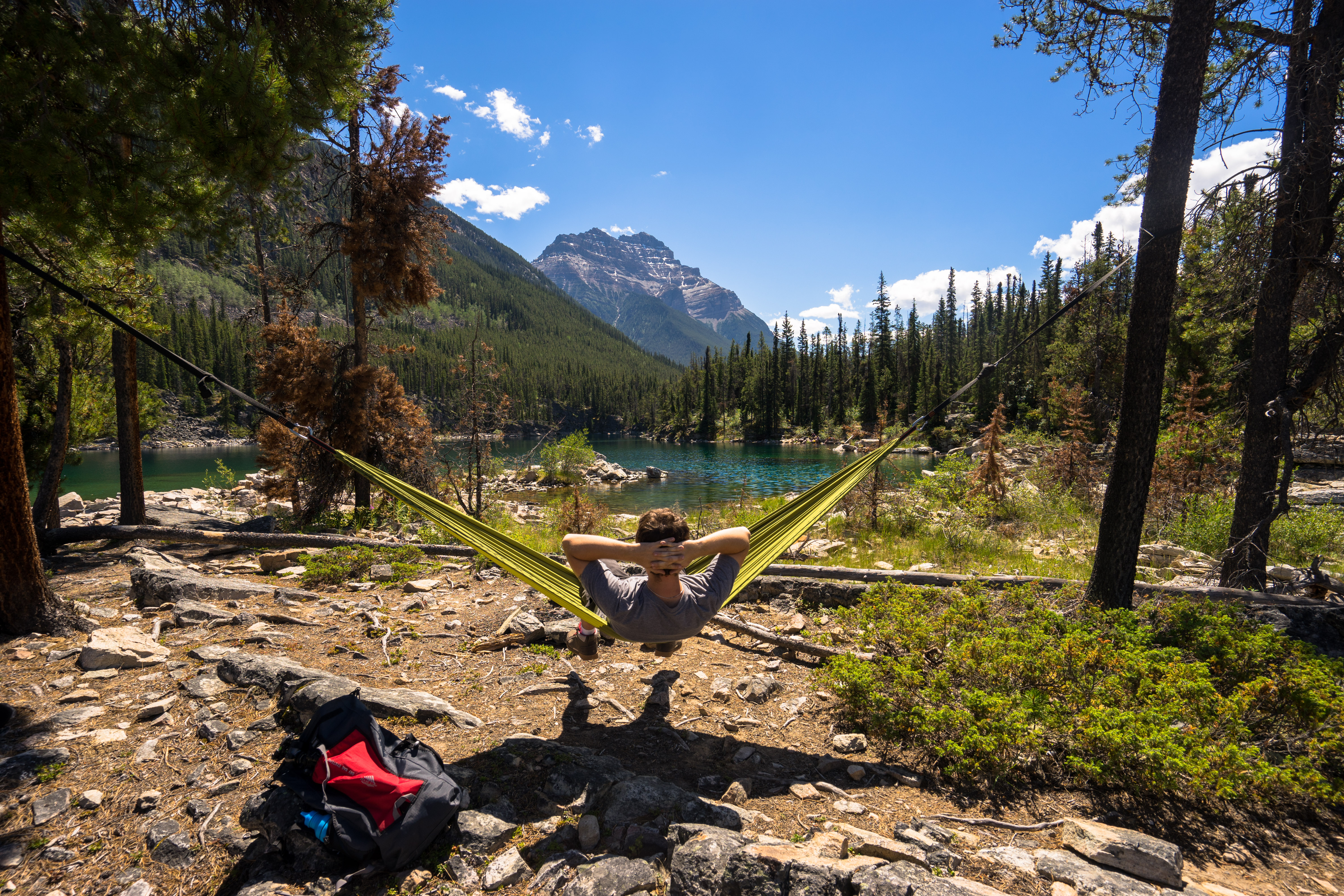 Swim at Jasper National Park's Horseshoe Lake