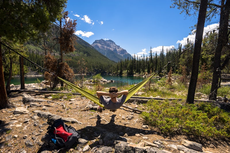 Photo of Swim at Jasper National Park's Horseshoe Lake