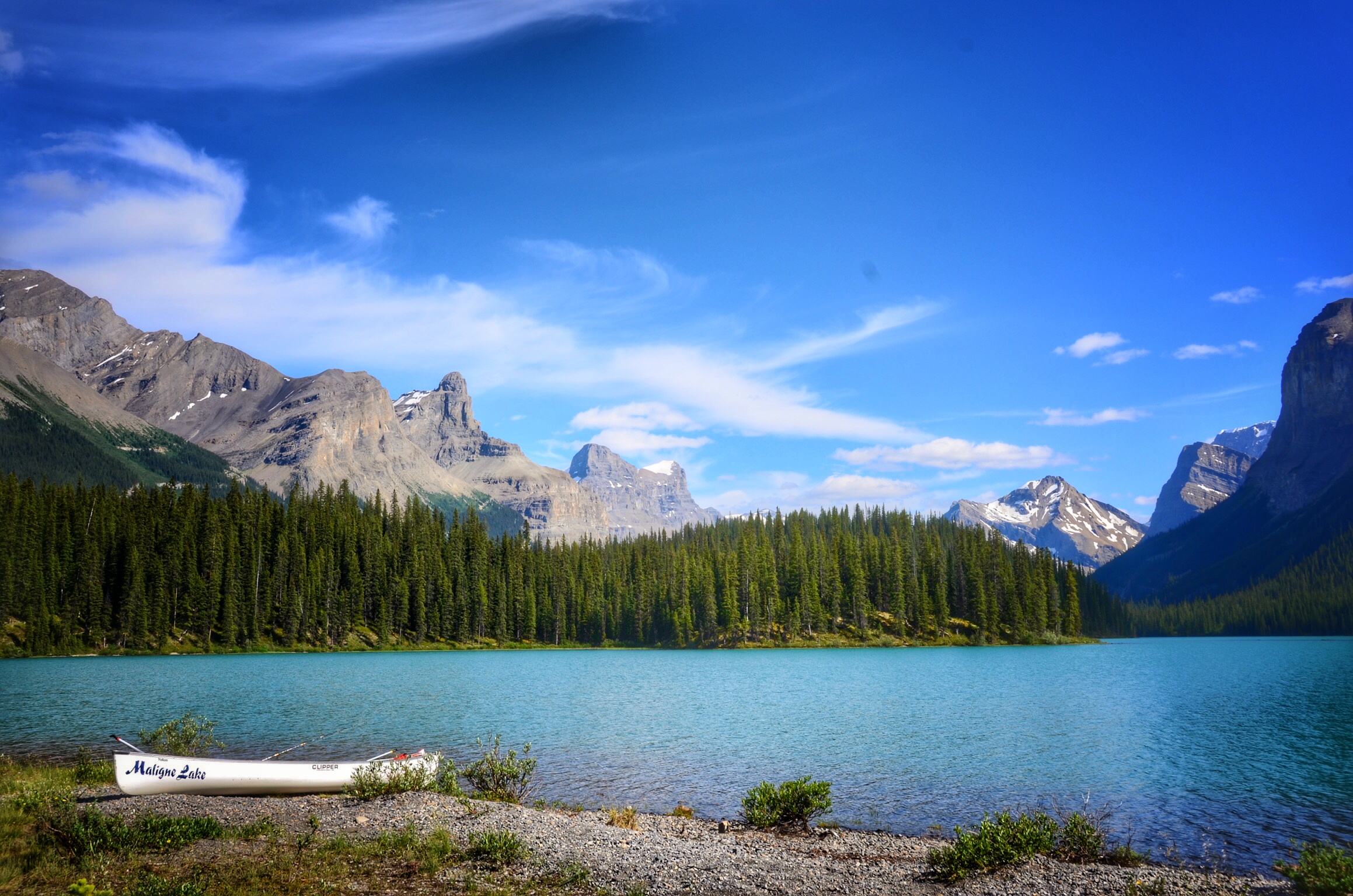 Camp at Maligne Lake