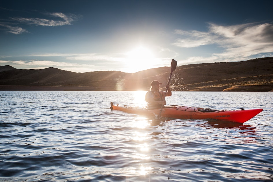 Kayak at Little Dell Reservoir, Salt Lake City, Utah