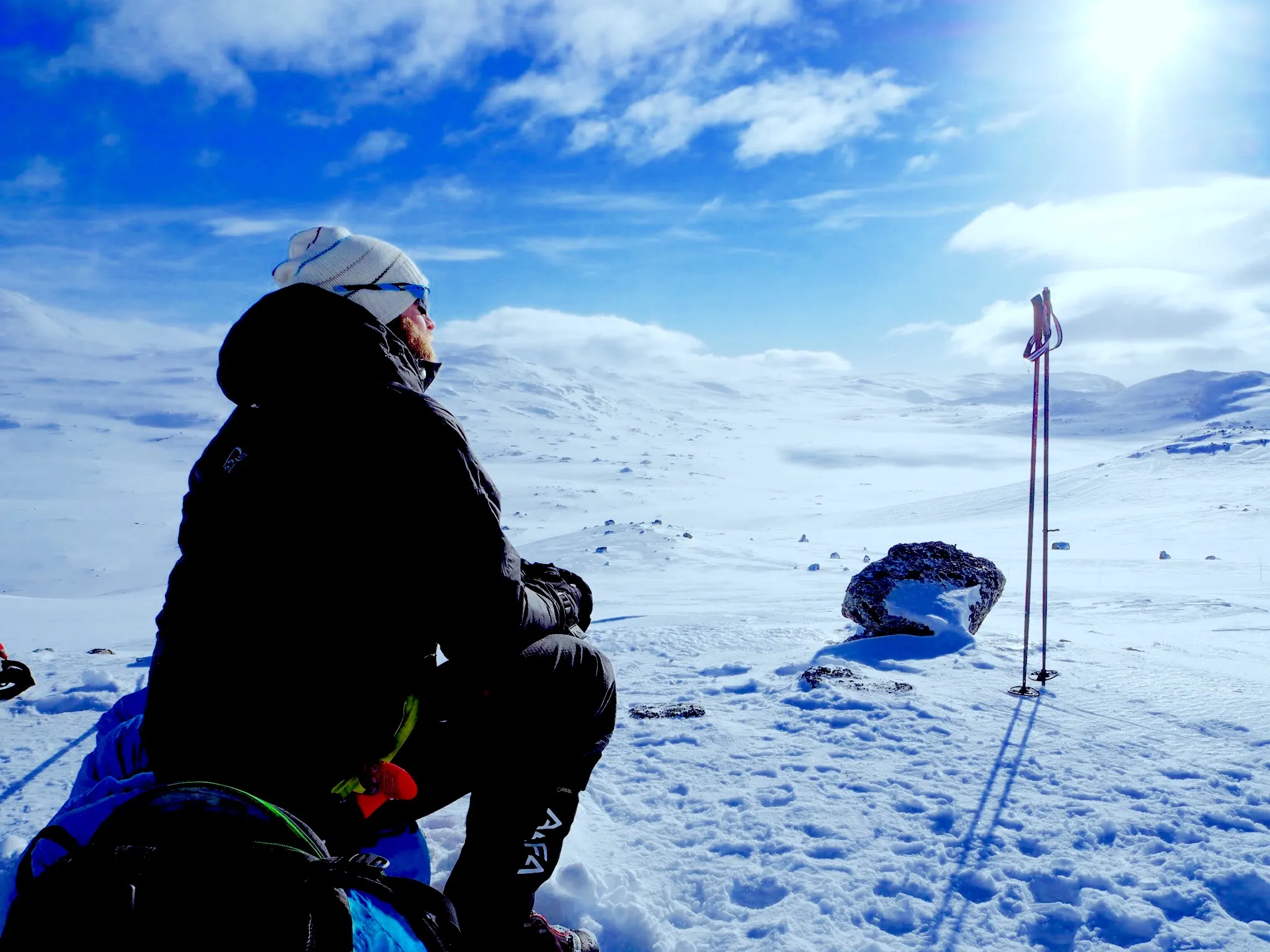 Ski across the Hardangerjokul Glacier, Norway