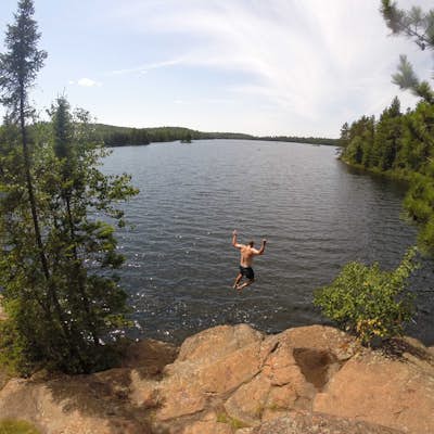 Cliff Jump at Beth Lake in the BWCA