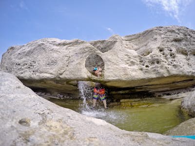 Camping and Swimming Holes at McKinney Falls State Park, Austin Texas