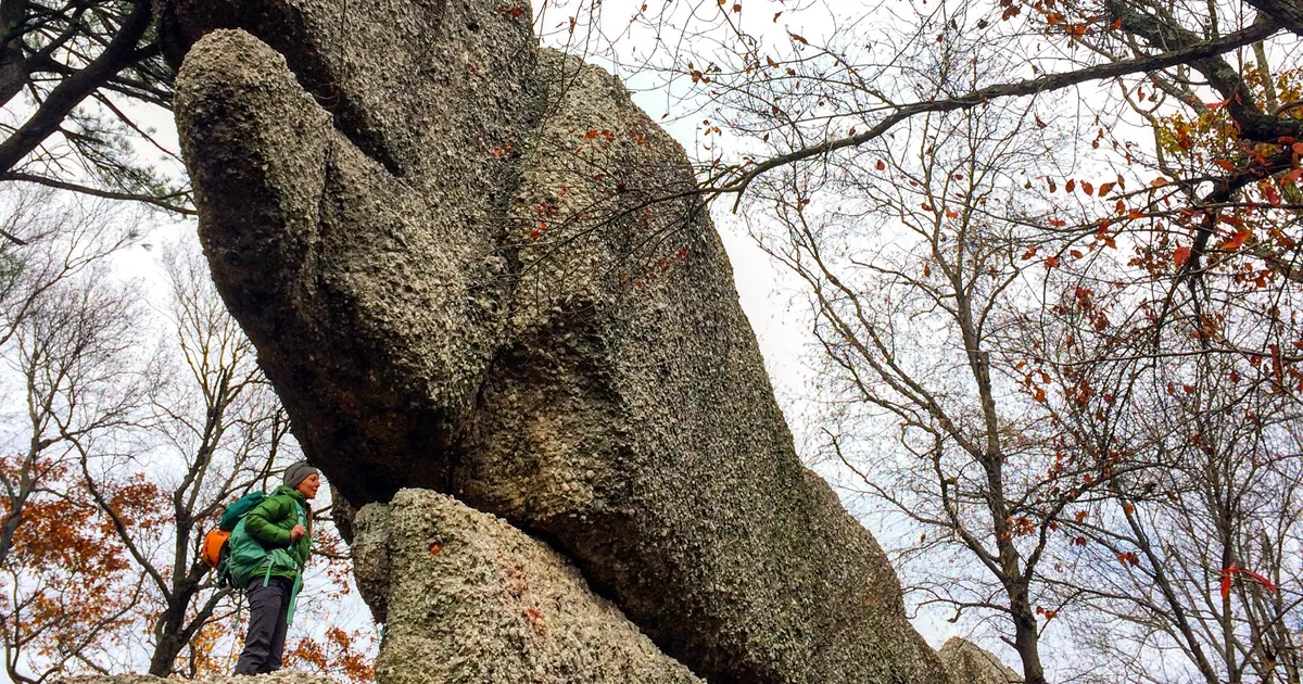 Climb Boxcar Rocks, Jonestown, Pennsylvania