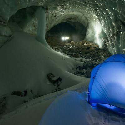 Explore the Sandy Glacier Ice Caves