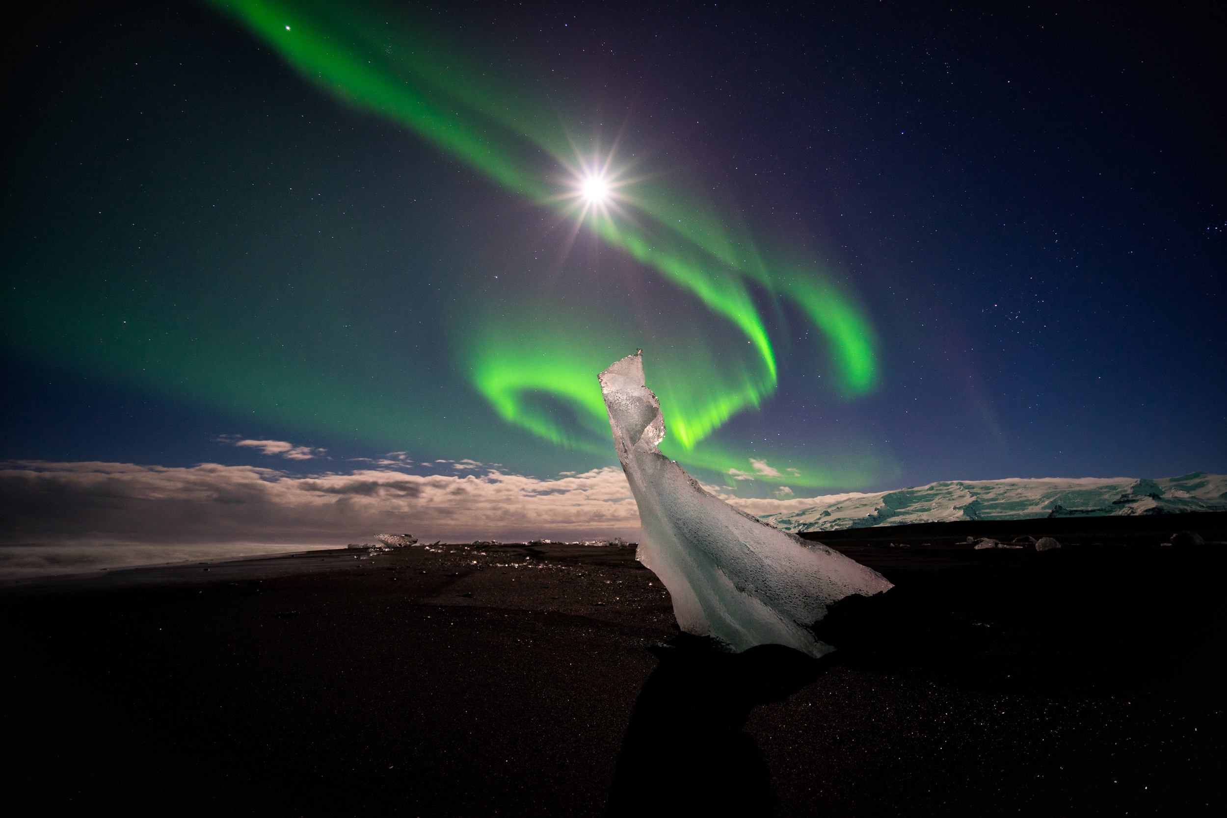 Photograph the Northern Lights at Jökulsárlón