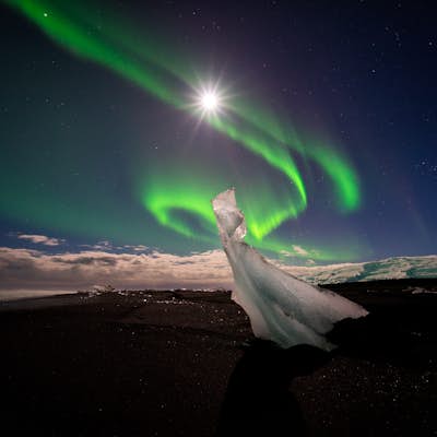 Photograph the Northern Lights at Jökulsárlón