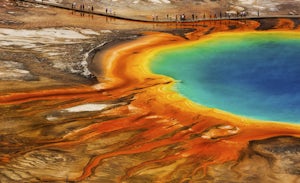 Hike above Grand Prismatic Spring