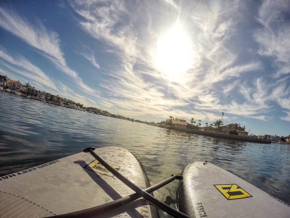 Stand Up Paddle (SUP) in Huntington Harbor, Huntington Beach, California