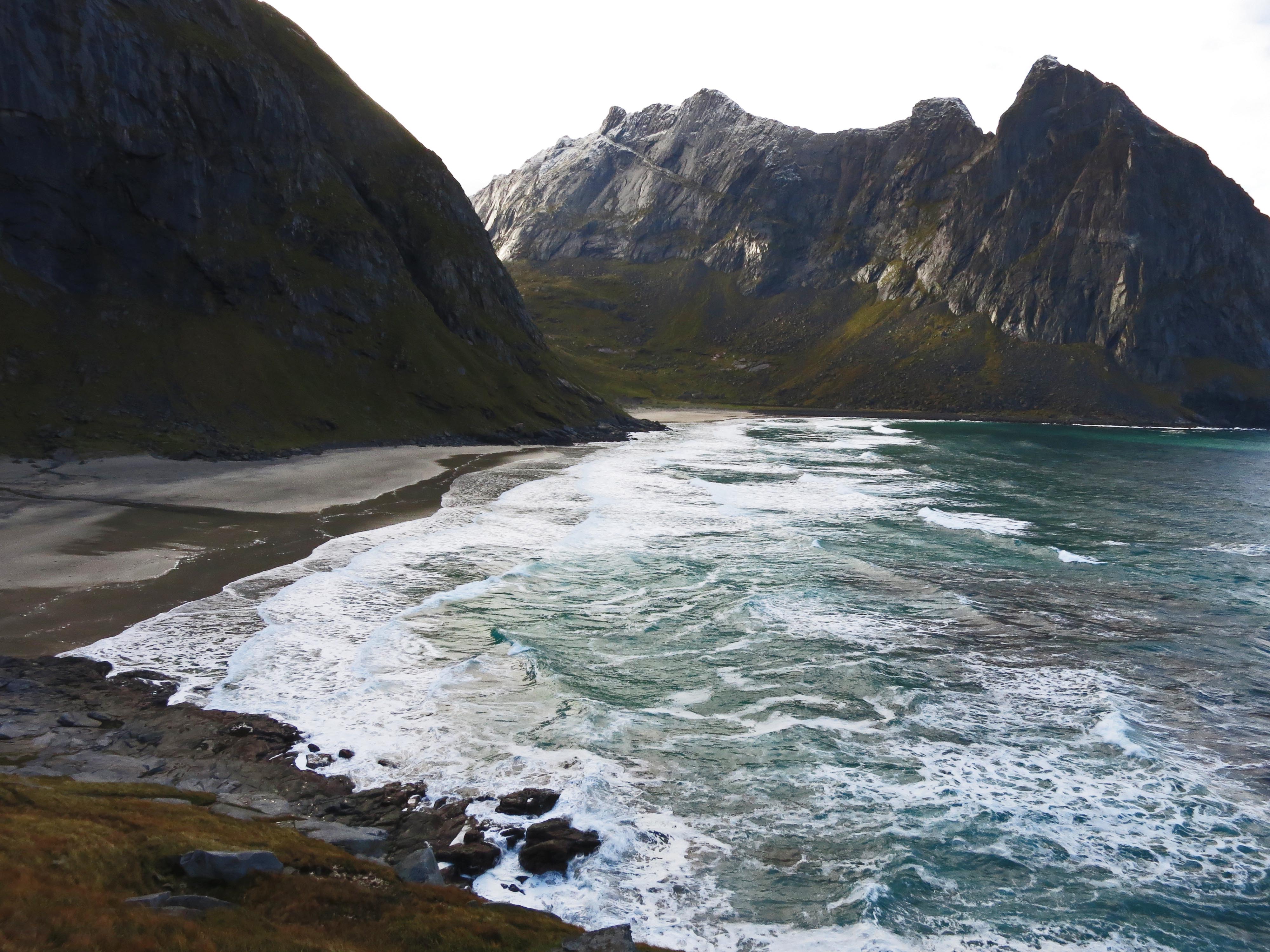 Hike To Kvalvika Beach, Flakstad, Norway