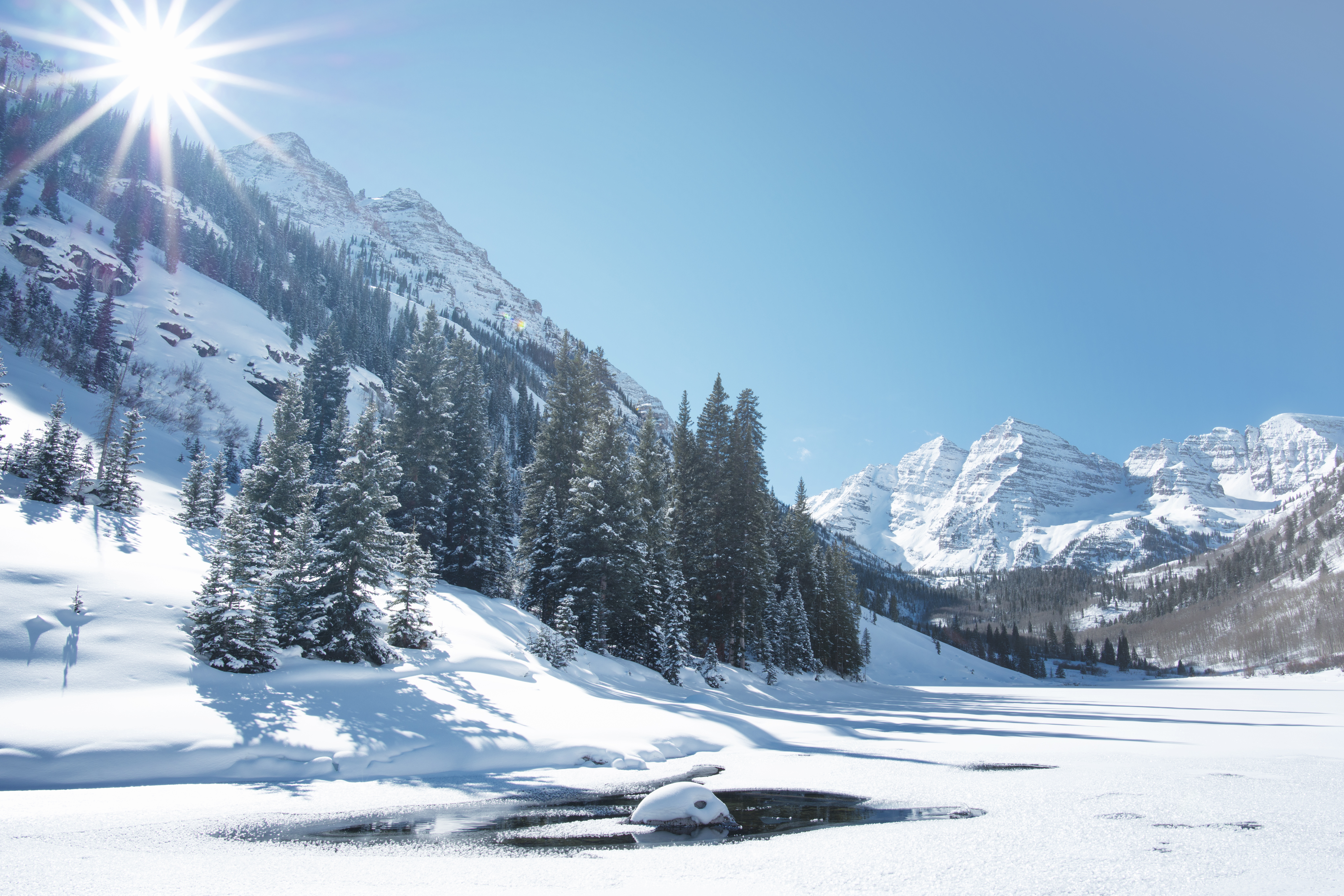 Ski or Snowshoe to the Maroon Bells