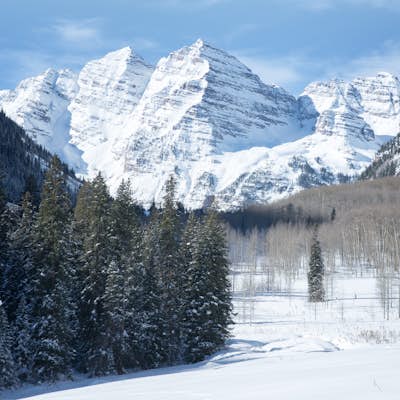 Ski or Snowshoe to the Maroon Bells