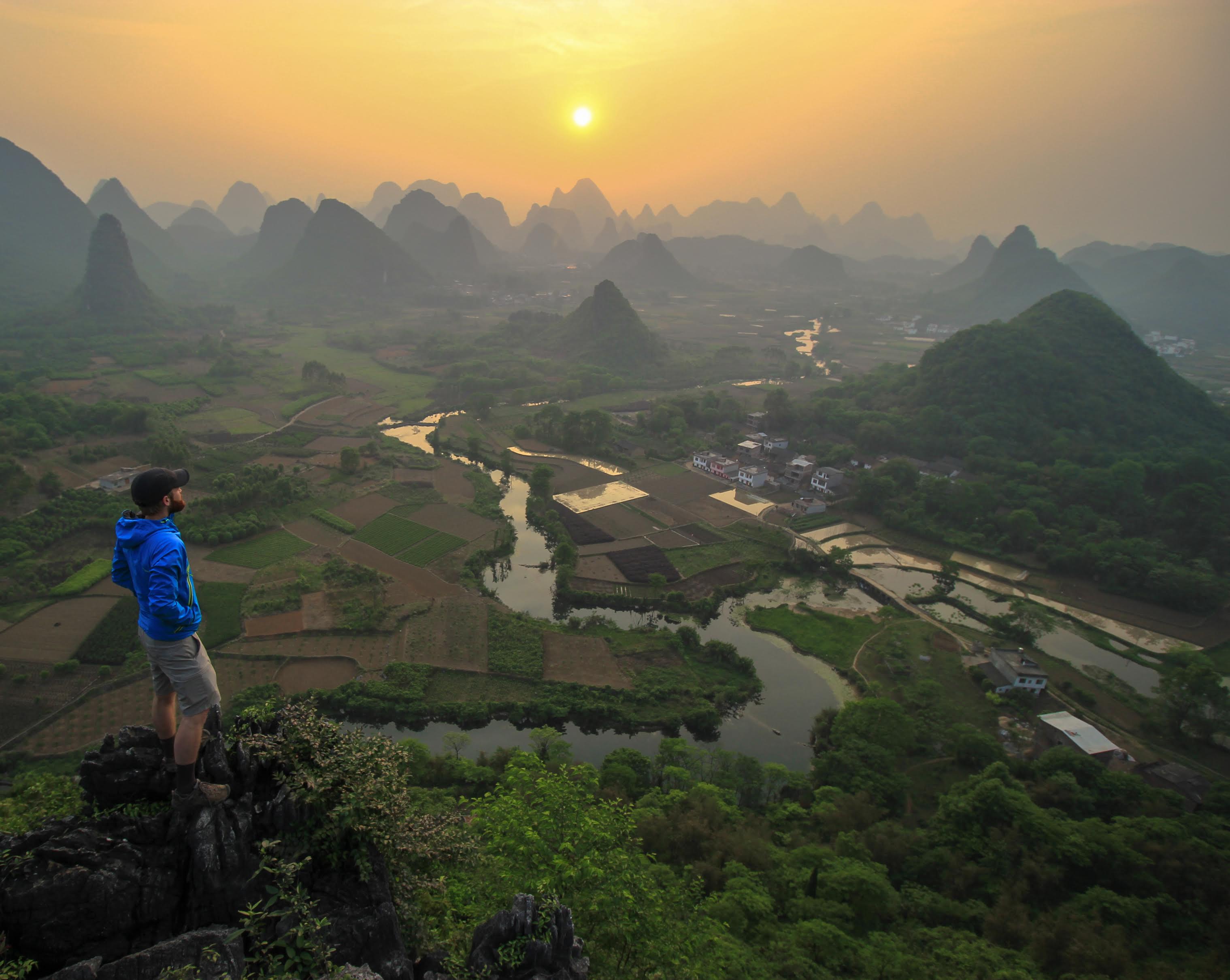 Hike to Cuipingshan Hill Peak (Yangshuo, China)