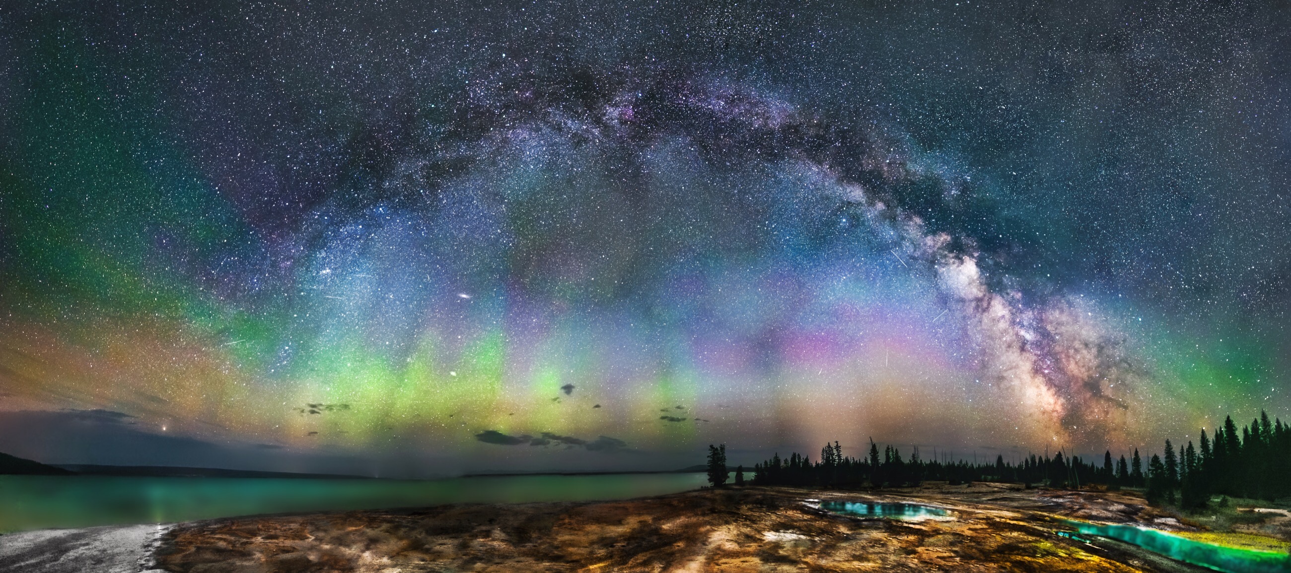 Photograph the Milky Way over Yellowstone's West Thumb Geysers