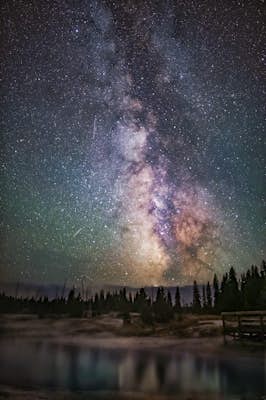 Photograph the Milky Way over Yellowstone's West Thumb Geysers
