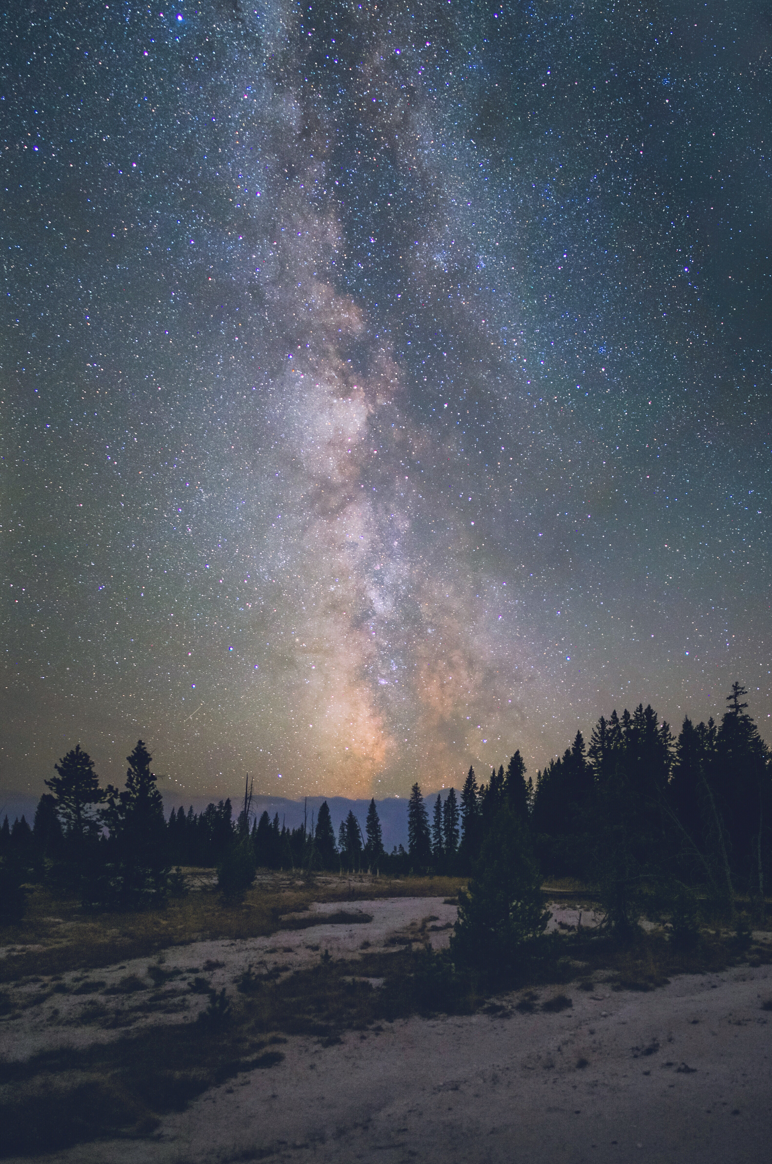Photograph the Milky Way over Yellowstone's West Thumb Geysers