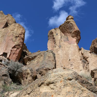 Watch the climbers at Smith Rock