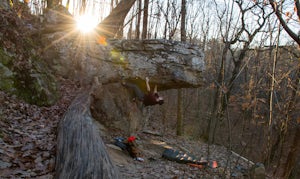 Bouldering at Moss Rock Preserve