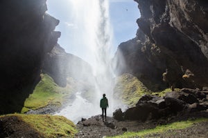 Walk Behind A Hidden Waterfall at Kvernufoss