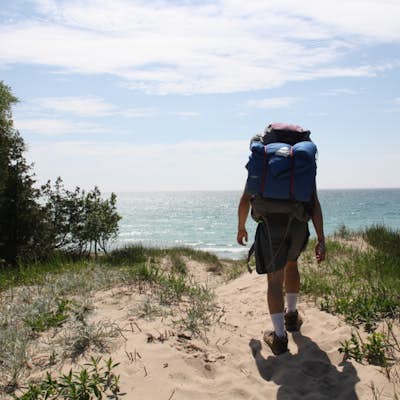 Backpack on North Manitou Island