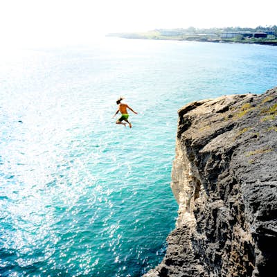 Cliff jumping on Kauai
